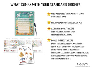 Elation Factory Co Toys & Games > Toys > Learning & School Kids Routine Chart | Chore Chart for Kids | Daily Checklist | Kids Daily Tasks | Daily Routine | Dry-Erase | Personalized | Beach Theme