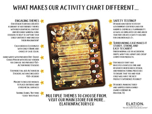 Elation Factory Co Toys & Games > Toys > Learning & School Kids Routine Chart | Chore Chart for Kids | Daily Checklist | Kids Daily Tasks | Daily Routine | Dry-Erase | Personalized | Bee Theme