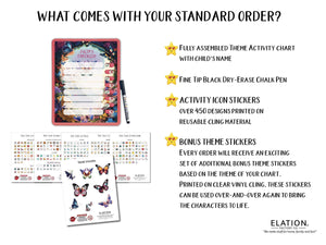 Elation Factory Co Toys & Games > Toys > Learning & School Kids Routine Chart | Chore Chart for Kids | Daily Checklist | Kids Daily Tasks | Daily Routine | Dry-Erase | Personalized | Butterfly Theme