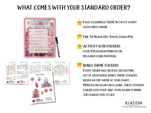 Elation Factory Co Toys & Games > Toys > Learning & School Kids Routine Chart | Chore Chart for Kids | Daily Checklist | Kids Daily Tasks | Daily Routine | Dry-Erase | Personalized | Candy Theme