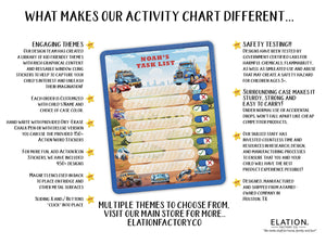 Elation Factory Co Toys & Games > Toys > Learning & School Kids Routine Chart | Chore Chart for Kids | Daily Checklist | Kids Daily Tasks | Daily Routine | Dry-Erase | Personalized | Cars 2 Theme