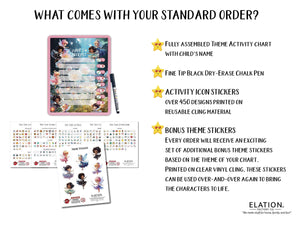 Elation Factory Co Toys & Games > Toys > Learning & School Kids Routine Chart | Chore Chart for Kids | Daily Checklist | Kids Daily Tasks | Daily Routine | Dry-Erase | Personalized | Fairies Theme