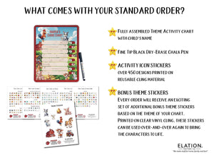 Elation Factory Co Toys & Games > Toys > Learning & School Kids Routine Chart | Chore Chart for Kids | Daily Checklist | Kids Daily Tasks | Daily Routine | Dry-Erase | Personalized | Farm Theme