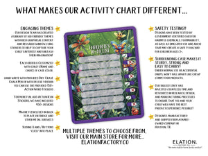 Elation Factory Co Toys & Games > Toys > Learning & School Kids Routine Chart | Chore Chart for Kids | Daily Checklist | Kids Daily Tasks | Daily Routine | Dry-Erase | Personalized | Insect Theme