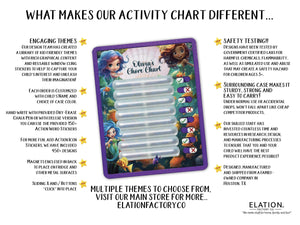 Elation Factory Co Toys & Games > Toys > Learning & School Kids Routine Chart | Chore Chart for Kids | Daily Checklist | Kids Daily Tasks | Daily Routine | Dry-Erase | Personalized | Mermaid Theme