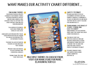 Elation Factory Co Toys & Games > Toys > Learning & School Kids Routine Chart | Chore Chart for Kids | Daily Checklist | Kids Daily Tasks | Daily Routine | Dry-Erase | Personalized | Monster Truck