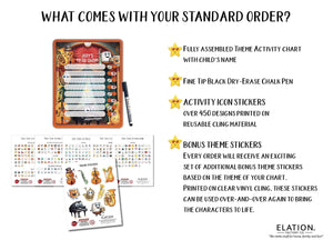 Elation Factory Co Toys & Games > Toys > Learning & School Kids Routine Chart | Chore Chart for Kids | Daily Checklist | Kids Daily Tasks | Daily Routine | Dry-Erase | Personalized | Music Theme