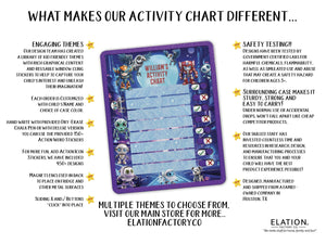 Elation Factory Co Toys & Games > Toys > Learning & School Kids Routine Chart | Chore Chart for Kids | Daily Checklist | Kids Daily Tasks | Daily Routine | Dry-Erase | Personalized | Robots Theme