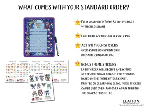 Elation Factory Co Toys & Games > Toys > Learning & School Kids Routine Chart | Chore Chart for Kids | Daily Checklist | Kids Daily Tasks | Daily Routine | Dry-Erase | Personalized | Robots Theme