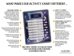 Elation Factory Co Toys & Games > Toys > Learning & School Kids Routine Chart | Chore Chart for Kids | Daily Checklist | Kids Daily Tasks | Daily Routine | Dry-Erase | Personalized | Space Theme