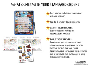 Elation Factory Co Toys & Games > Toys > Learning & School Kids Routine Chart | Chore Chart for Kids | Daily Checklist | Kids Daily Tasks | Daily Routine | Dry-Erase | Personalized | Trains Theme