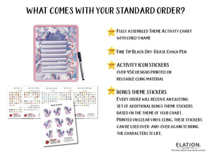 Elation Factory Co Toys & Games > Toys > Learning & School Kids Routine Chart | Chore Chart for Kids | Daily Checklist | Kids Daily Tasks | Daily Routine | Dry-Erase | Personalized | Unicorn Theme