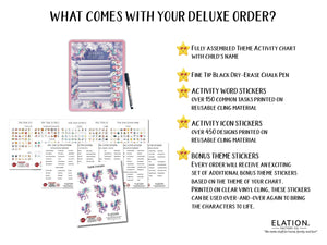 Elation Factory Co Toys & Games > Toys > Learning & School Kids Routine Chart | Chore Chart for Kids | Daily Checklist | Kids Daily Tasks | Daily Routine | Dry-Erase | Personalized | Unicorn Theme