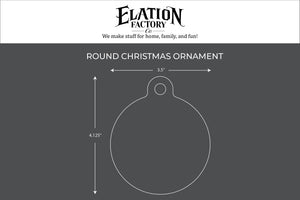 Elation Factory Co Custom Engagement Christmas Ornament, Clear Acrylic Wedding Christmas Ornament, Engagement Gift, Modern Holiday Decor