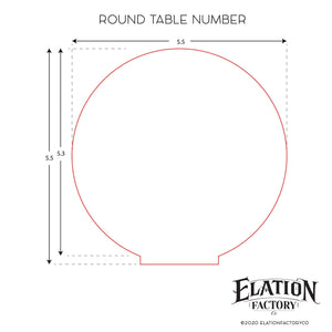 Elation Factory Co Weddings > Decorations > Serving & Dining > Table Décor > Table Numbers REORDER - 4x6, Square, Round or Hexagon Table Numbers with Stands - "Previous Purchase Required"