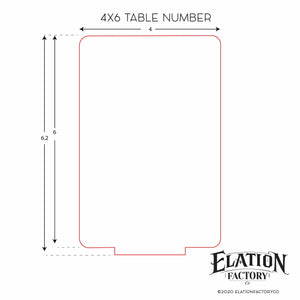 Elation Factory Co Weddings > Decorations > Serving & Dining > Table Décor > Table Numbers Carte Blanche Reorder of Specific Style - 4x6, Square, Round or Hexagon Table Numbers with Stands