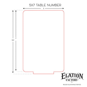 Elation Factory Co Weddings > Decorations > Serving & Dining > Table Décor > Table Numbers Copy of Custom 5 x 7 Table numbers with stand - clear acrylic wedding table number