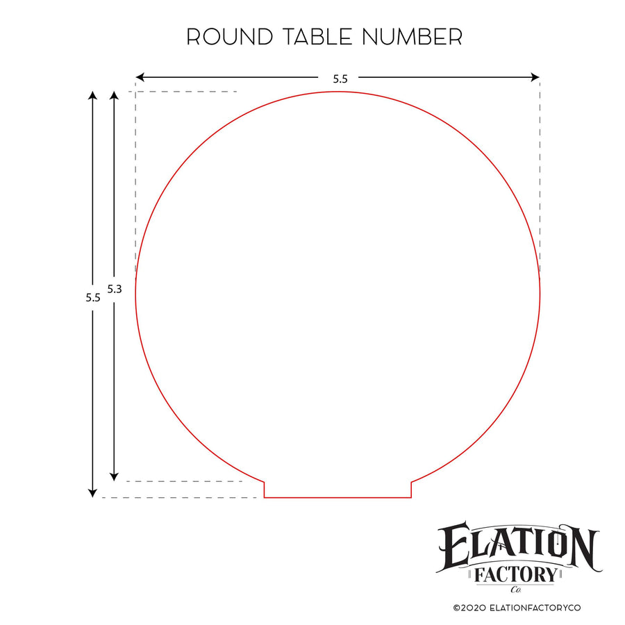 Elation Factory Co Weddings > Decorations > Serving & Dining > Table Décor > Table Numbers Custom Paint Brush Style Background - Round Table numbers with stand, clear acrylic wedding table number