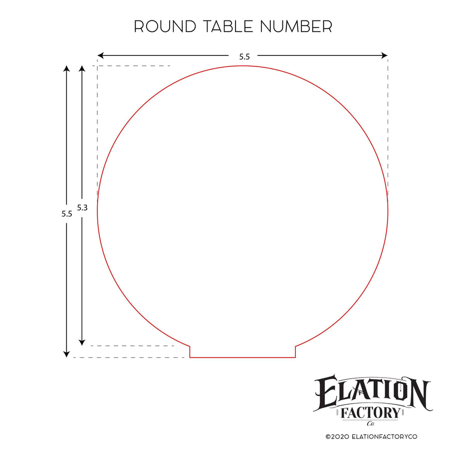 Elation Factory Co Weddings > Decorations > Serving & Dining > Table Décor > Table Numbers Custom Round Table Numbers with Stand