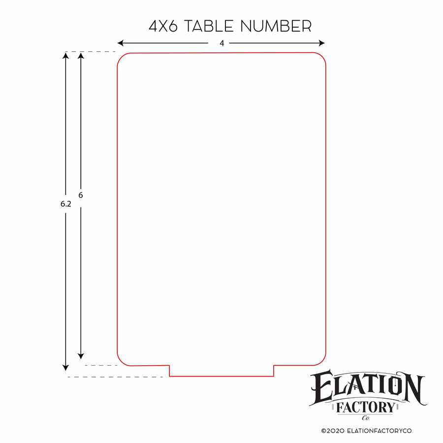 Elation Factory Co Weddings > Decorations > Serving & Dining > Table Décor > Table Numbers REORDER - 4x6, Square, Round or Hexagon Table Numbers with Stands - "Previous Purchase Required"