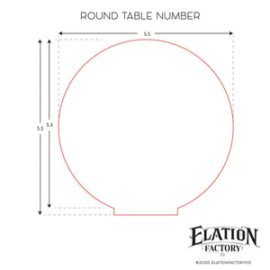 Elation Factory Co Weddings > Decorations > Serving & Dining > Table Décor > Table Numbers Round Custom Color Table Numbers with Stands