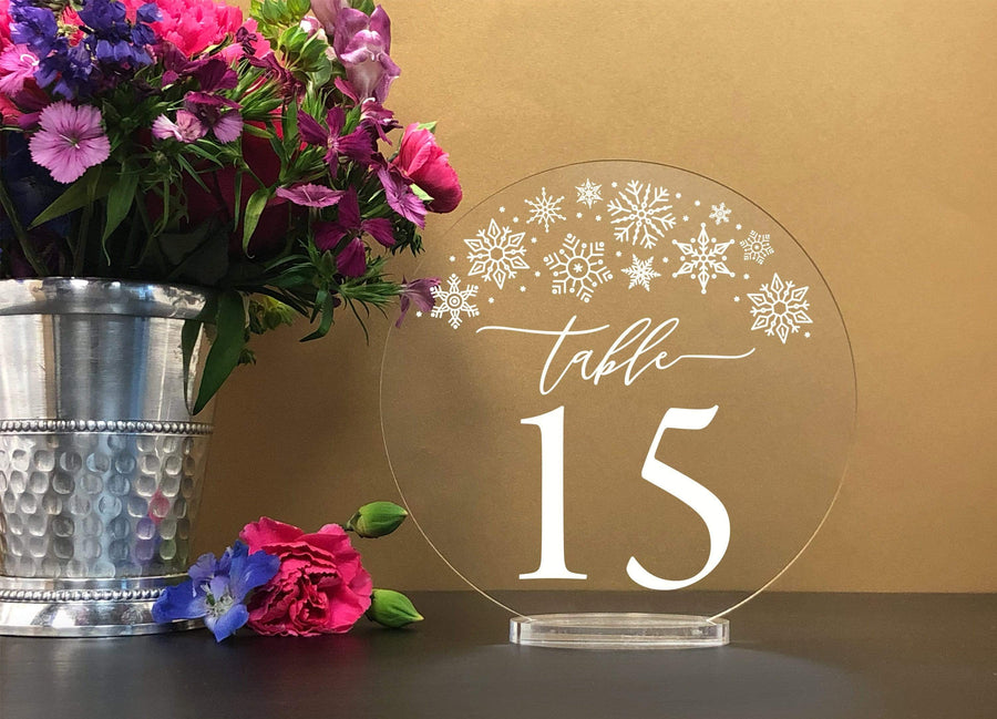 Snowflake Round Table Numbers with stand – Elation Factory Co
