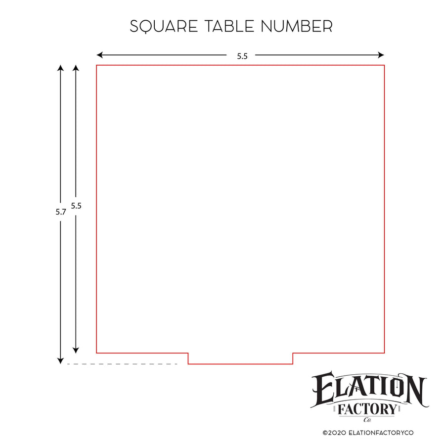 Elation Factory Co Weddings > Decorations > Serving & Dining > Table Décor > Table Numbers Square Table Numbers with stand