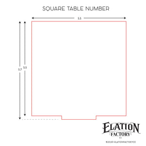 Elation Factory Co Weddings > Decorations > Serving & Dining > Table Décor > Table Numbers Square Table numbers with stand, clear acrylic wedding table number, Wedding Table Decor, Plexiglass Table Number, Modern Weddings