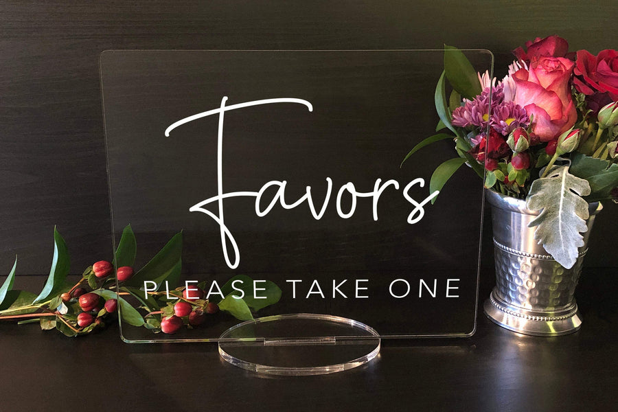 Favors, Please Take One - Wedding Acrylic Sign – Elation Factory Co
