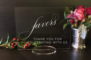 Elation Factory Co Weddings > Decorations > Signs Favors, Thank You for Celebrating With Us - Wedding Favors Acrylic Sign