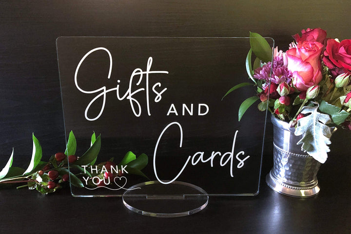 Elation Factory Co Weddings > Decorations > Signs Gifts & Cards Table Wedding Acrylic Sign