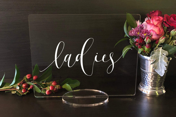 Elation Factory Co Weddings > Decorations > Signs Ladies Restroom Sign - Wedding or Event Acrylic Sign