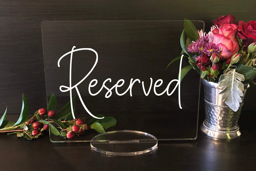 Elation Factory Co Weddings > Decorations > Signs Reserved - Wedding Favors Acrylic Sign