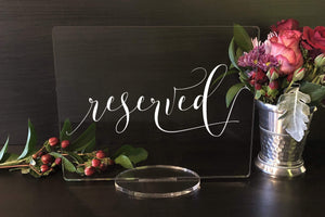 Elation Factory Co Weddings > Decorations > Signs Reserved - Wedding Favors Acrylic Sign