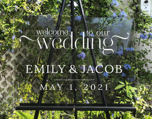 Elation Factory Co Weddings > Decorations > Signs Semi-Custom Wedding Welcome Sign, Create your own Welcome Wedding Sign! Acrylic Wedding Sign
