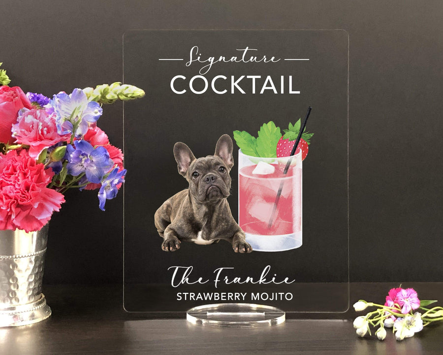 Elation Factory Co Weddings > Decorations > Signs > Wedding and Event Drink Signs Bar Menu Pet Signature Drinks! - Custom Dog, Cat, Pet Bar Menu Sign, Bar Sign for wedding and special events. Price: